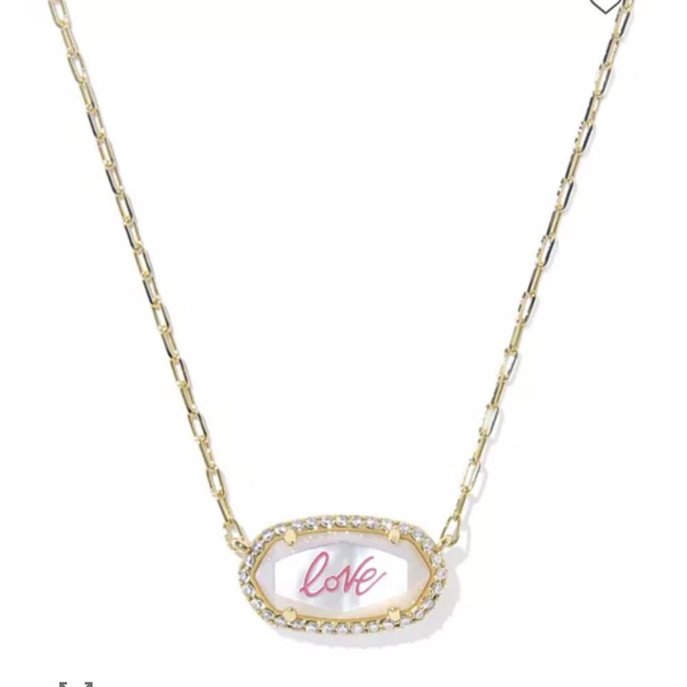 NWT- Kendra Scott Elisa Pave Frame Pendant Necklace